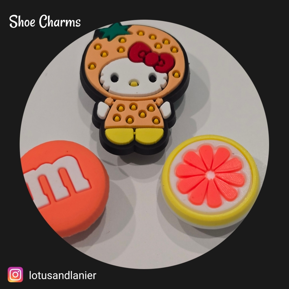 Hello Kitty Orange Charms Set of 3